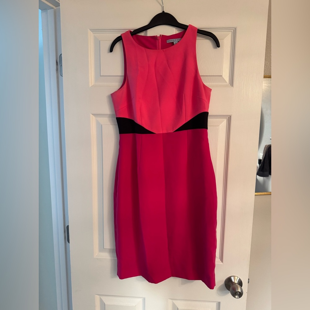 Hot pink and black Antonio Melani sleeveless dress size 4
